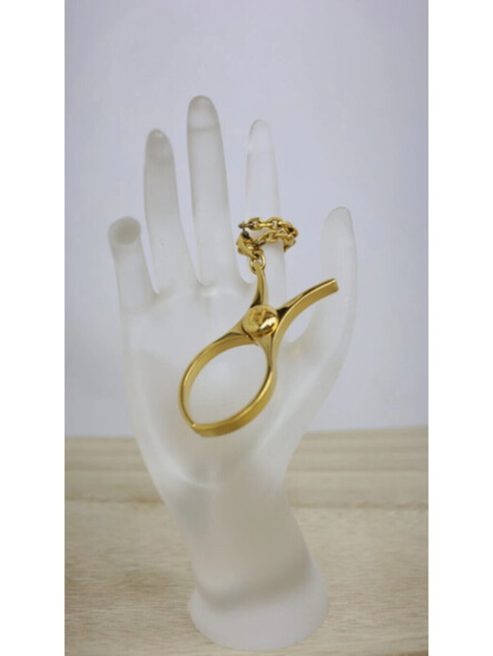 Hermes Glove Holder Filou Gold Plated Chain Metal
